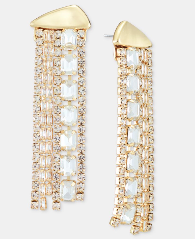 Crystal Multi-Row Statement Earrings