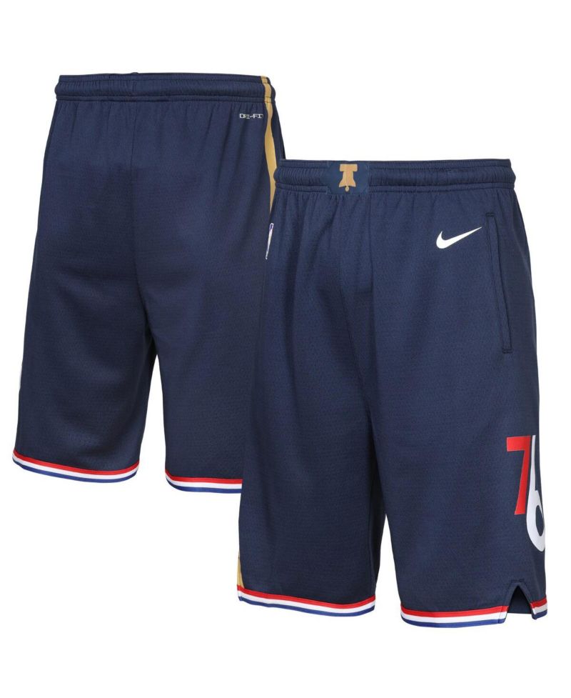 Big Boys and Girls Navy Philadelphia 76ers 2025/26 City Edition Swingman Performance Shorts