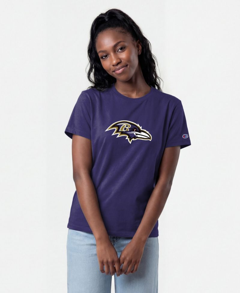 Women's Purple Baltimore Ravens Logo T-Shirt