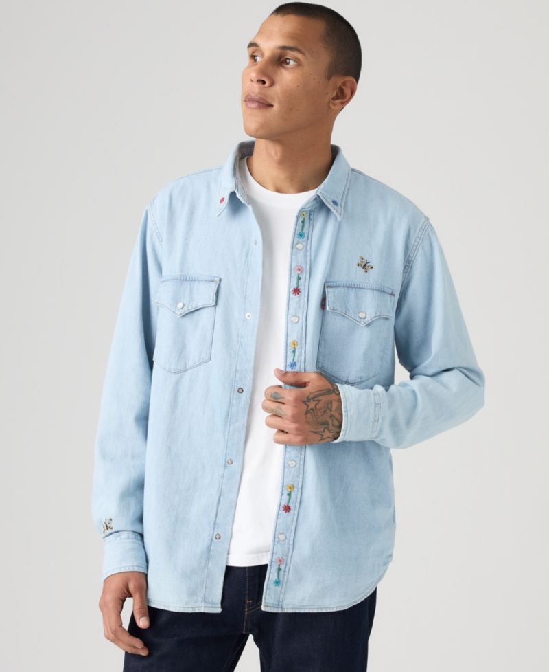 Men's Premium Relaxed-Fit Western Embroidered Shirt