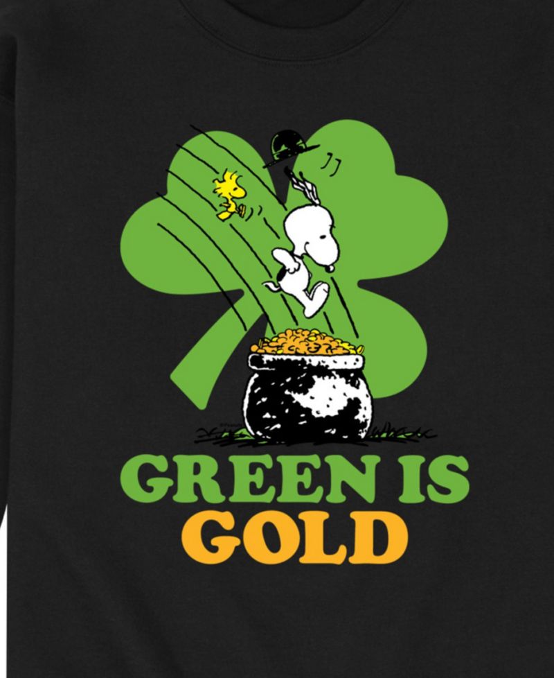 Men's Peanuts Green Is Gold Long Sleeve Fleece