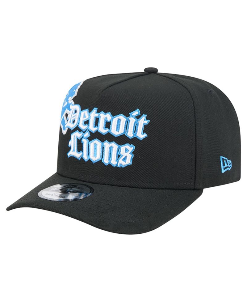 Men's Black Detroit Lions Proud A-Frame 9FIFTY Snapback Hat