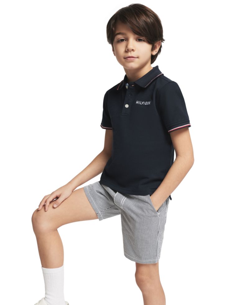 Boys' 2T-7 Short-Sleeve Polo Shirt and Twill Shorts, 2-Piece Set