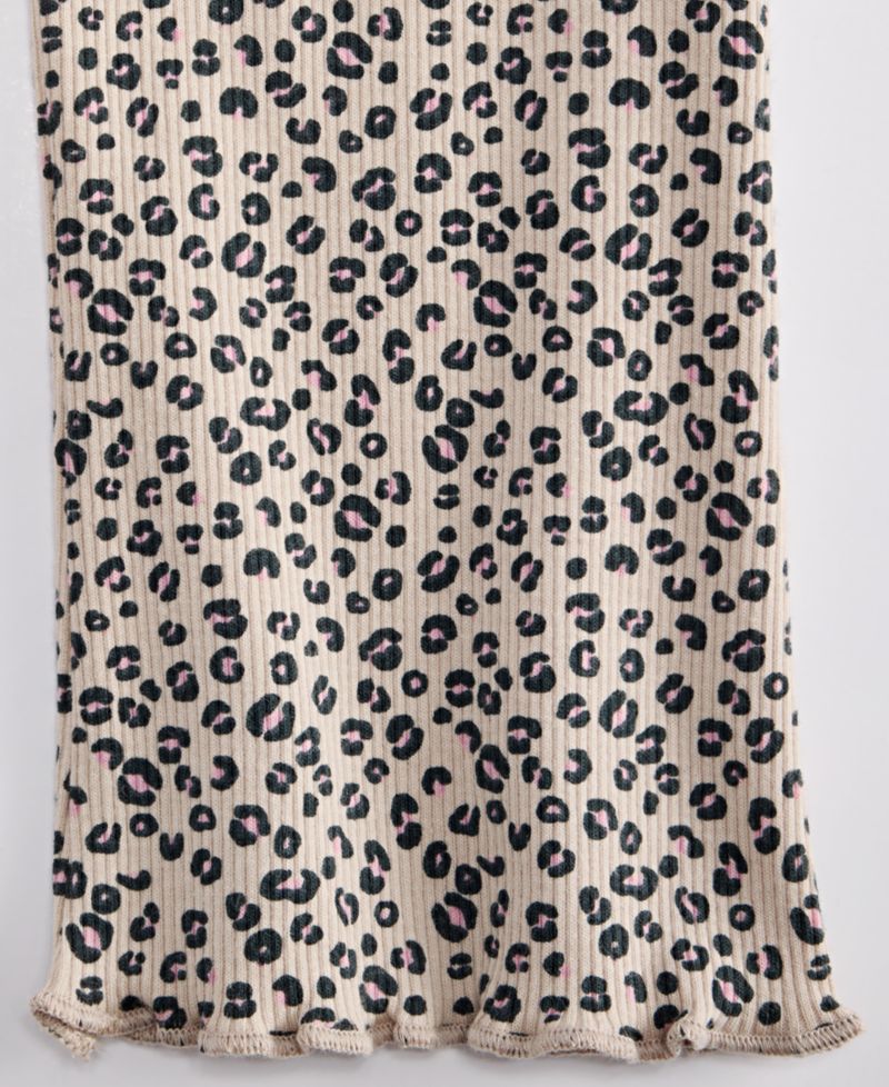 Baby Girls' 3M-24M Mix & Match Leopard-Print Ribbed Flare Leggings