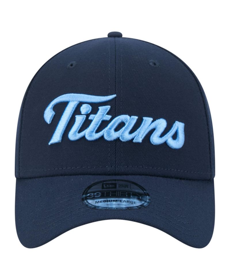 Men's Navy Tennessee Titans Script 39THIRTY Flex Hat