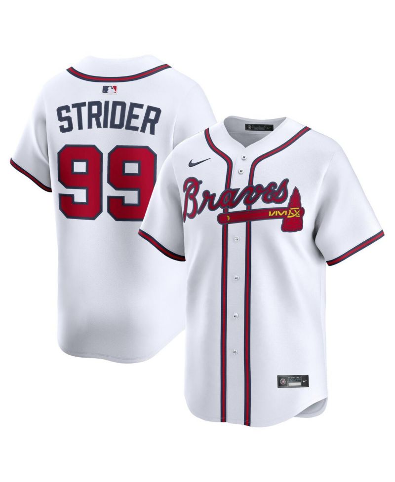 Men's Spencer Strider White Atlanta Braves Home Limited Player Jersey
