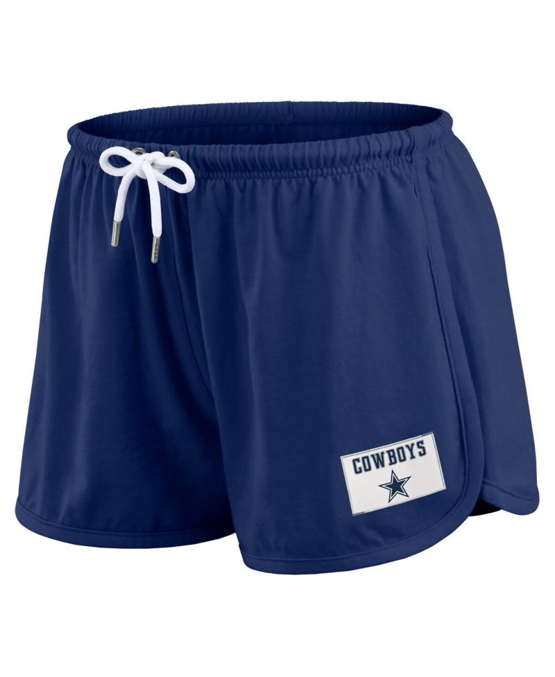 Women's 2-Piece Navy Dallas Cowboys Heavy Rugby Jersey Long Sleeve T-Shirt and Shorts Lounge Set
