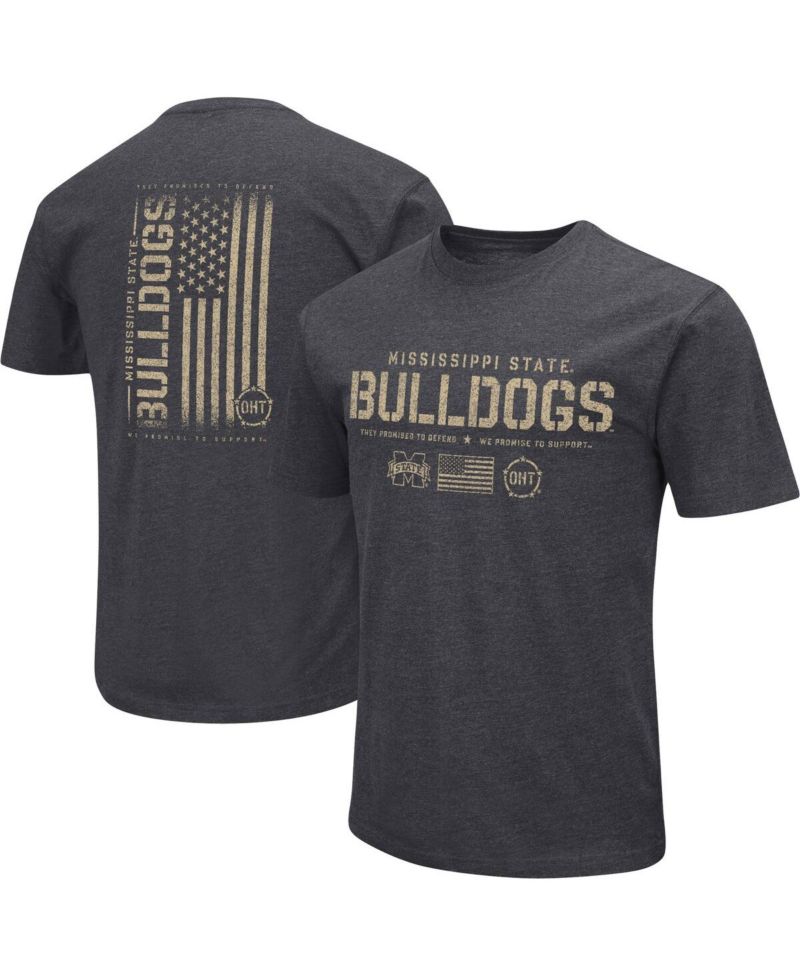 Men's Heather Black Mississippi State Bulldogs Big and Tall OHT Military-Inspired Appreciation Playbook T-shirt