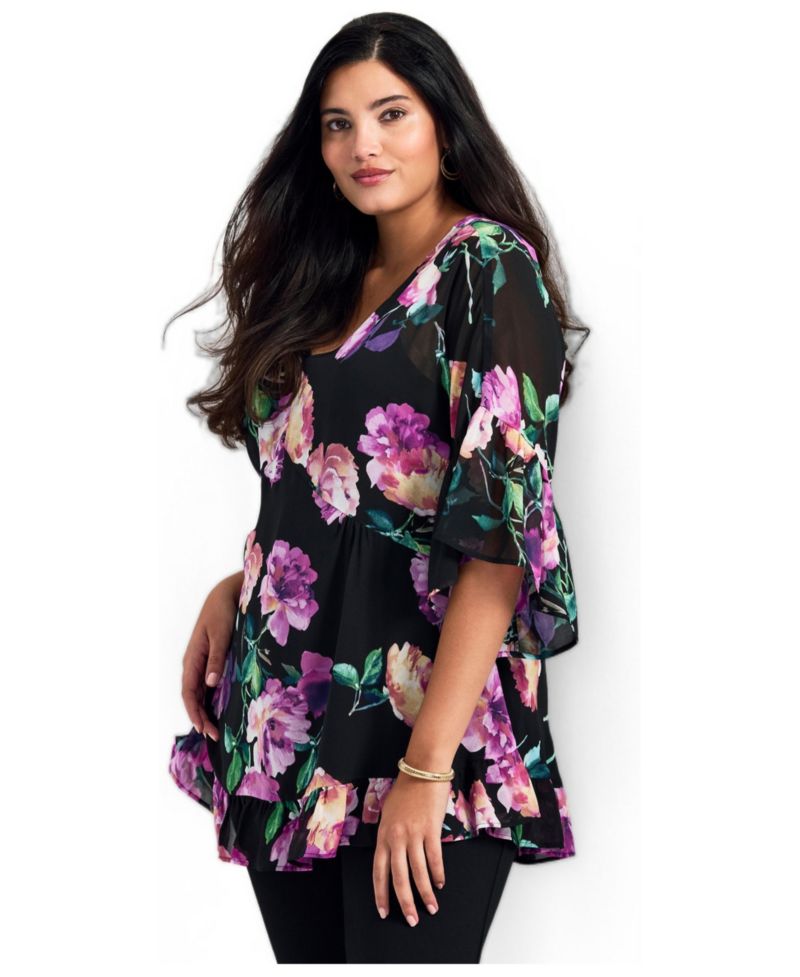 Women's Plus Size Harlow Frill Detail Blouse