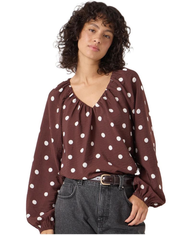 Women's Printed Airflow V Neck Blouse