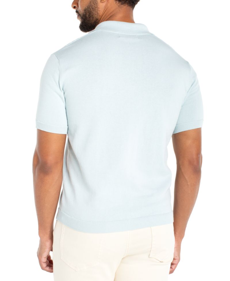 Men's Short-Sleeve Knit Polo Sweater