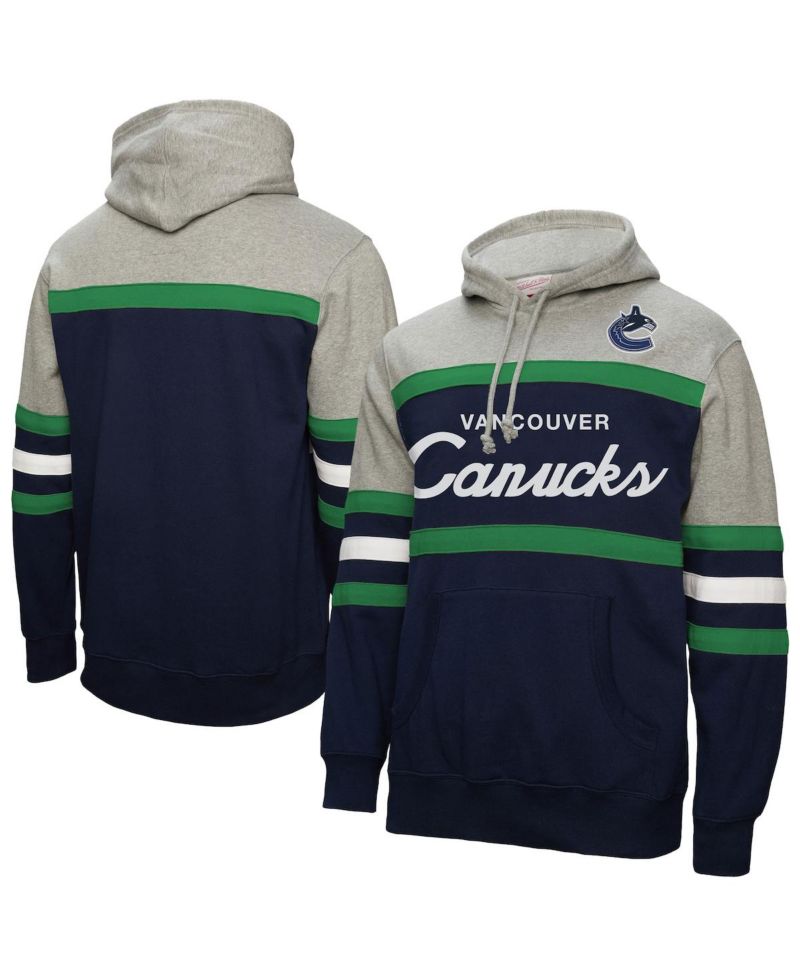 Men's Navy/Gray Vancouver Canucks Head Coach Pullover Hoodie