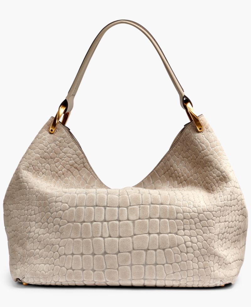 Glenwood Suede Croco Shoulder with Tassel Detail
