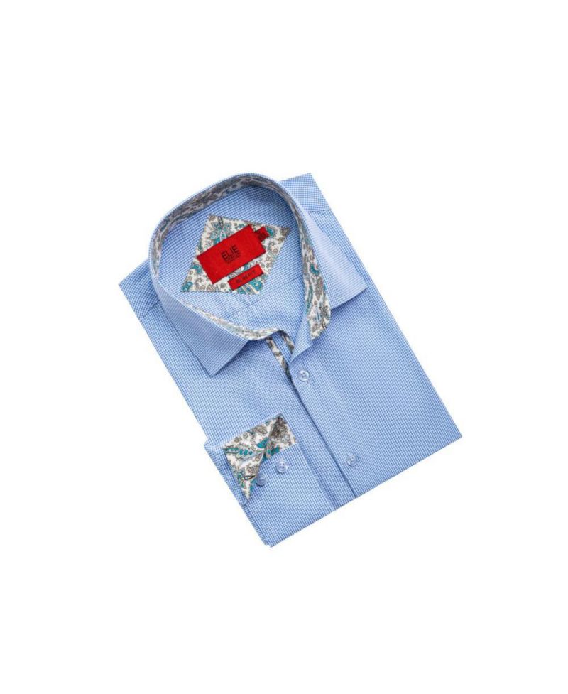 Men's Slim Fit Houndstooth Dress Shirt