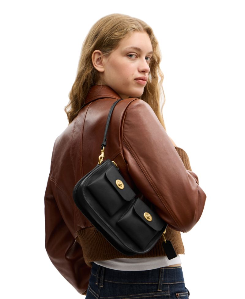 Waverly Small Leather Twin Turnlock Shoulder Bag