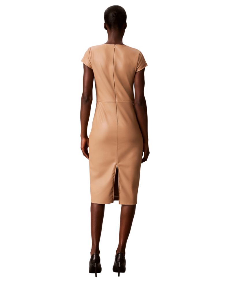 Women's Cap-Sleeve Sheath Midi Dress