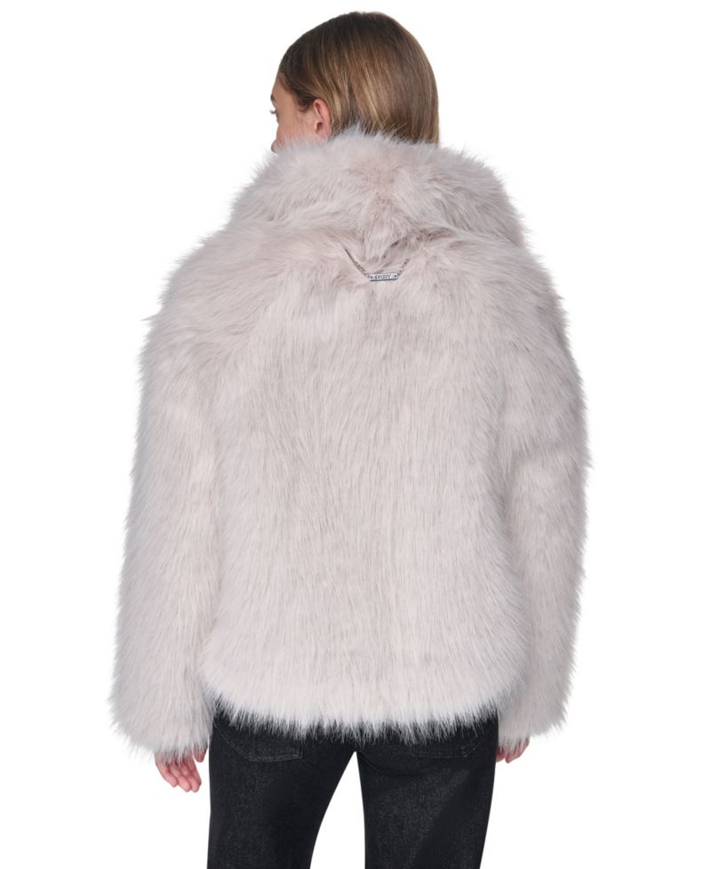 Women's Shawl-Collar Faux Fur Jacket