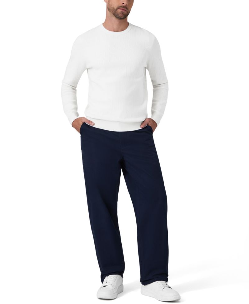Men's Nestor Allover Tonal Monogram Long-Sleeve Crewneck Sweater