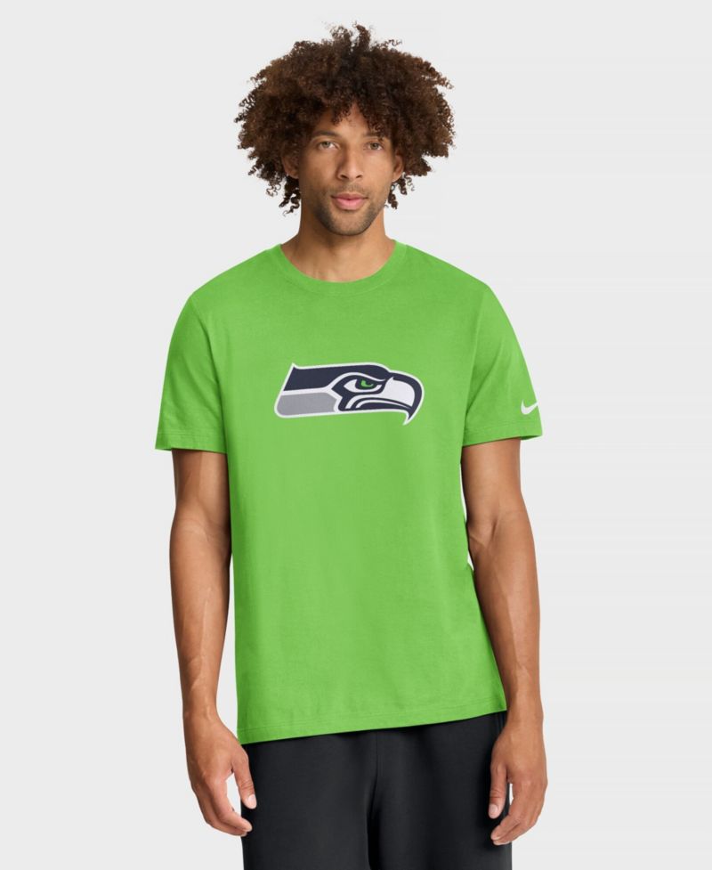 Men's Neon Green Seattle Seahawks Essential Logo T-Shirt