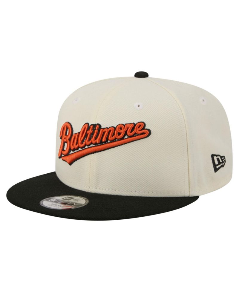 Big Boys and Girls White Baltimore Orioles Two-Tone 9FIFTY Snapback Hat