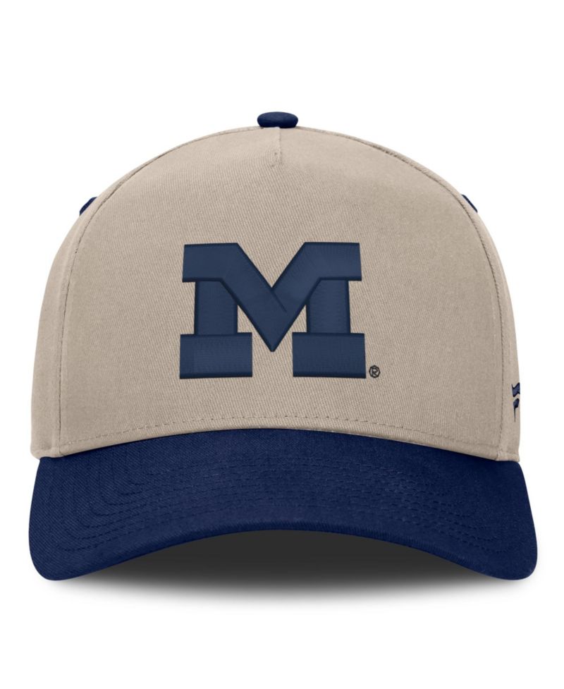 Men's Stone/Navy Michigan Wolverines Veteran Two-Tone Adjustable Hat