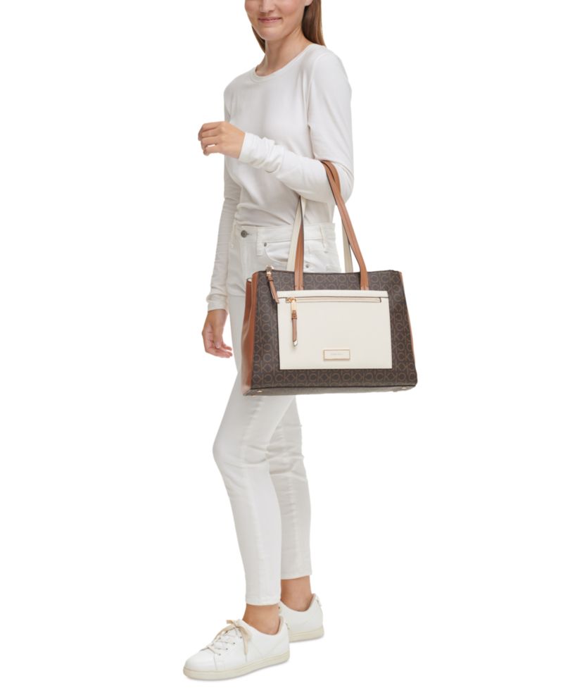 Hadley Signature Colorblocked Triple Compartment Tote