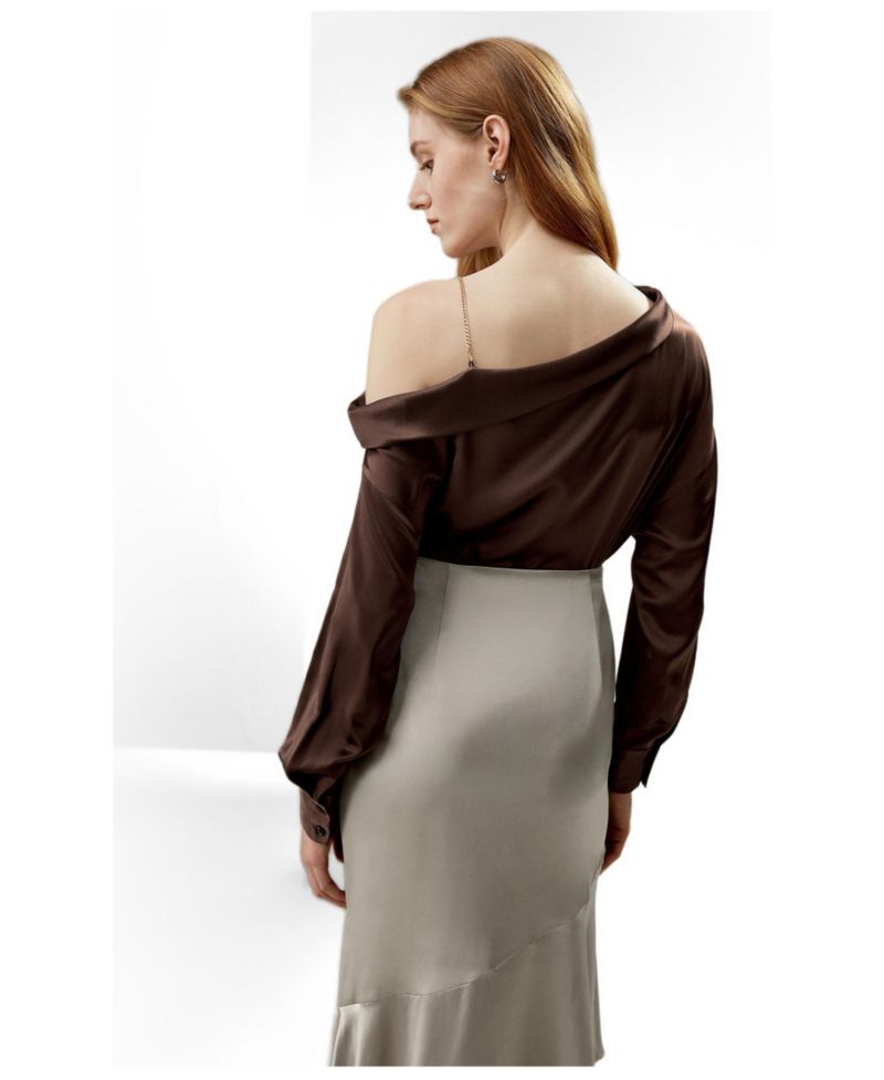 Women's Silk Chic One-Shoulder Top