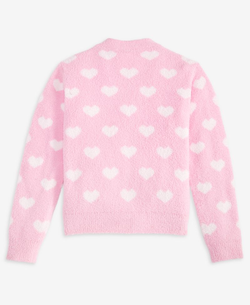 Girls' XS-XL Mini Hearts V-Neck Cardigan