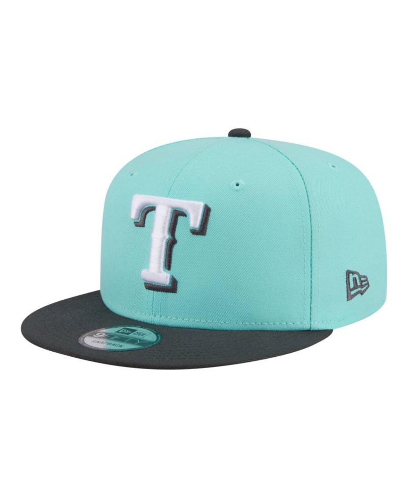 Men's Turquoise/Charcoal Texas Rangers Two-Tone Color Pack 9FIFTY Snapback Hat