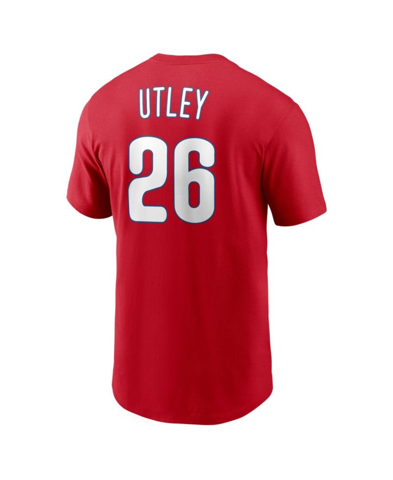 Men's Chase Utley Red Philadelphia Phillies Wall of Fame Name & Number T-Shirt