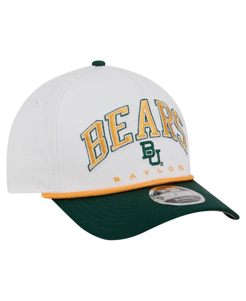 Men's White/Green Baylor Bears Arch Two-Tone Rope 9FORTY A-Frame M-Crown Adjustable Hat