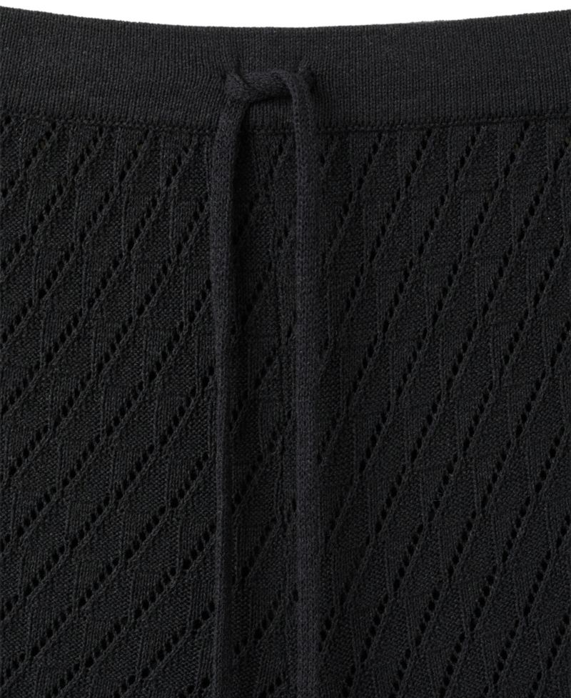 Women's Pull-On Straight-Leg Lace-Accented Knit Pants