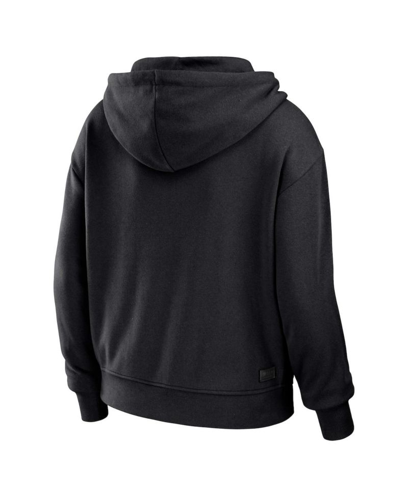 Women's Black, White New Orleans Saints Plus Size Color Block Full-Zip Hoodie