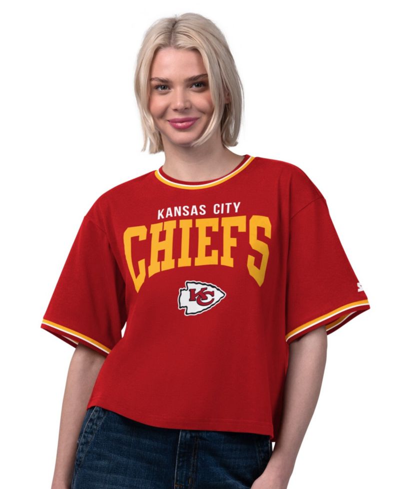 Women's Kansas City Chiefs Ace Cropped-Oversized T-Shirt