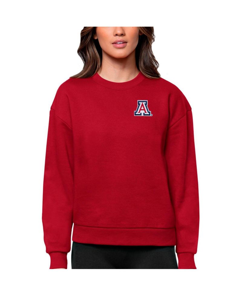 Women's Red Arizona Wildcats Logo Victory Crewneck Pullover Sweatshirt