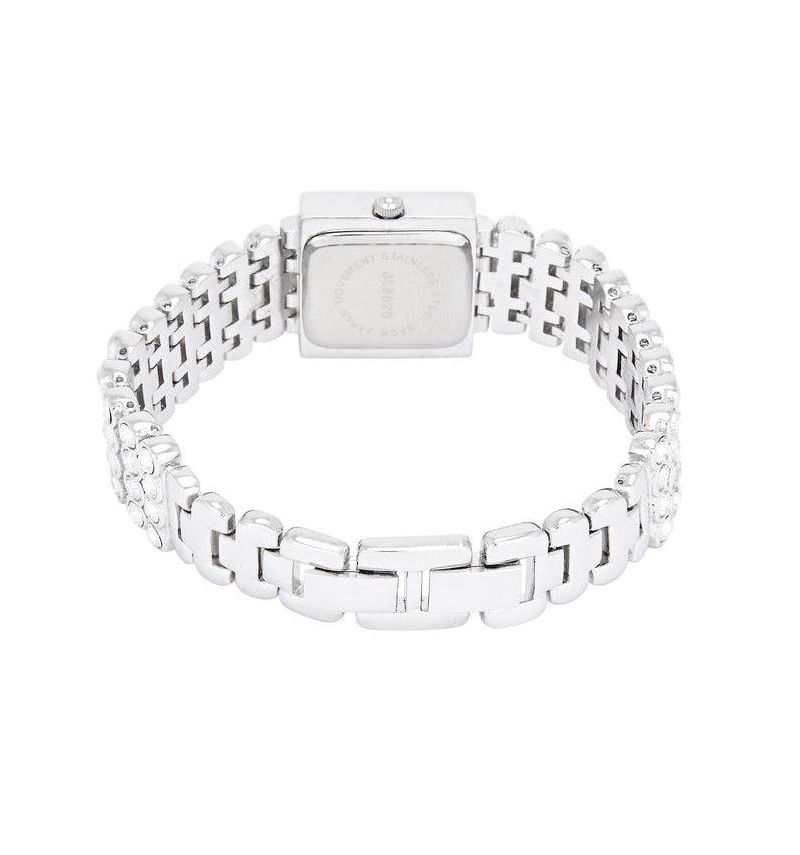 Women's Silver Jeweled Watch with Four Strands of Genuine Swarovski Crystals