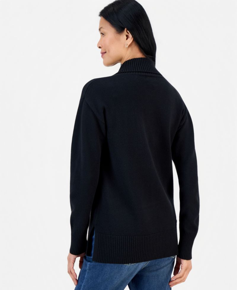Petite Shawl Collar Cotton-Blend Sweater