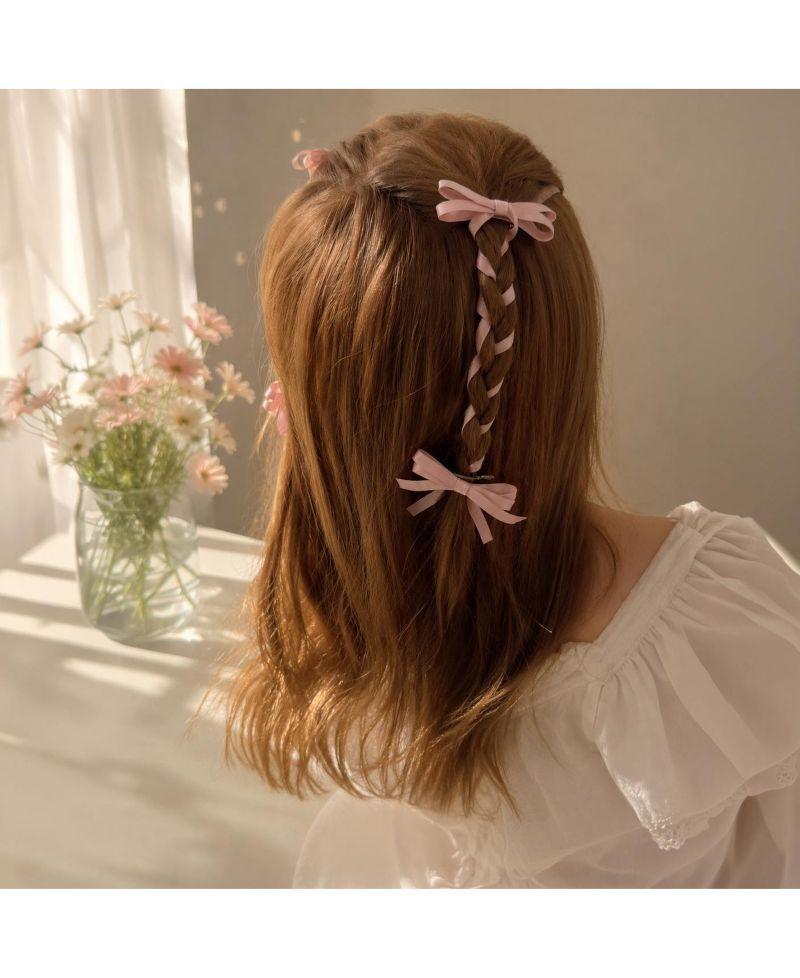 Girls Ribbon Bow Clip Set (4pc)