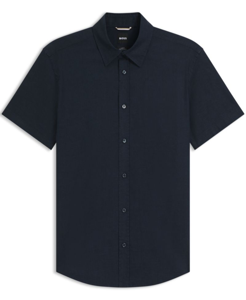 BOSS by Men's Stretch Linen Slim-Fit Shirt