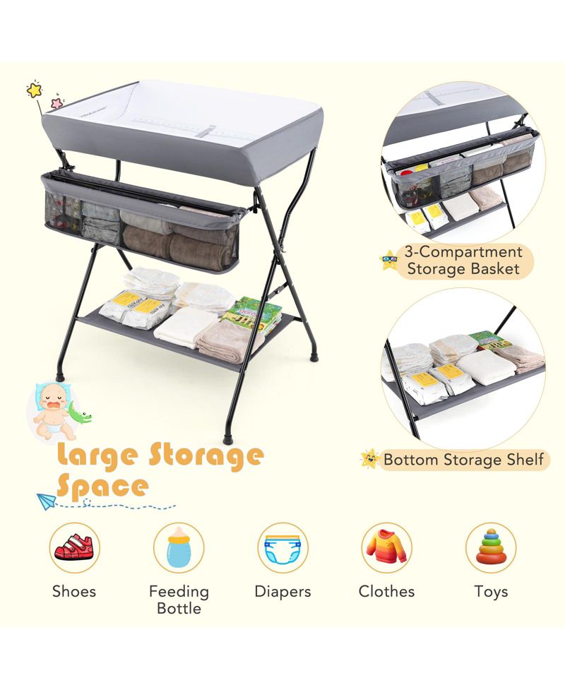 Baby Storage Folding Diaper Changing Table
