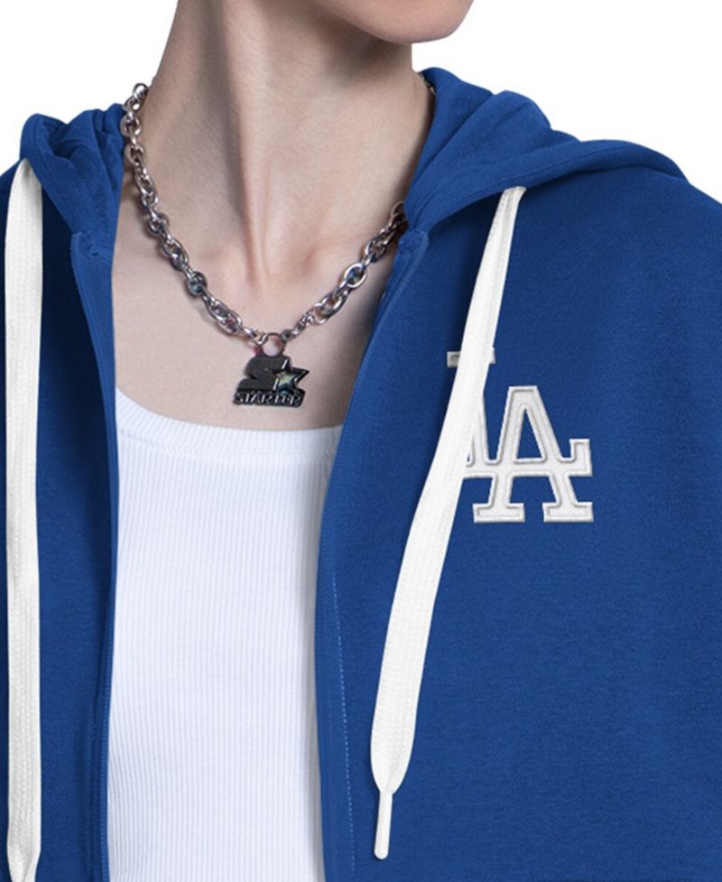Women's Royal/Heather Gray Los Angeles Dodgers Wishbone Full-Zip Hoodie