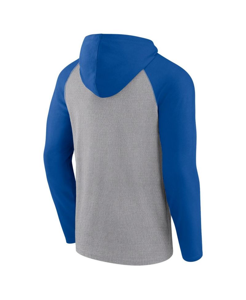 Men's Gray/Royal Buffalo Bills Under Center Long Sleeve Hoodie T-Shirt