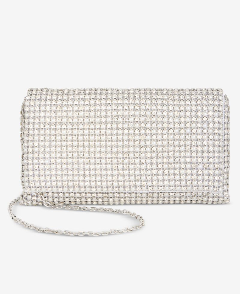 Prudence Imitation Pearl Diamond Clutch