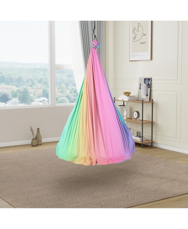 Dual-Layer Sensory Swing, 55" x 59", 360degree(s) Swivel, Holds Up to 300 lb, Indoor Outdoor Therapy Swing
