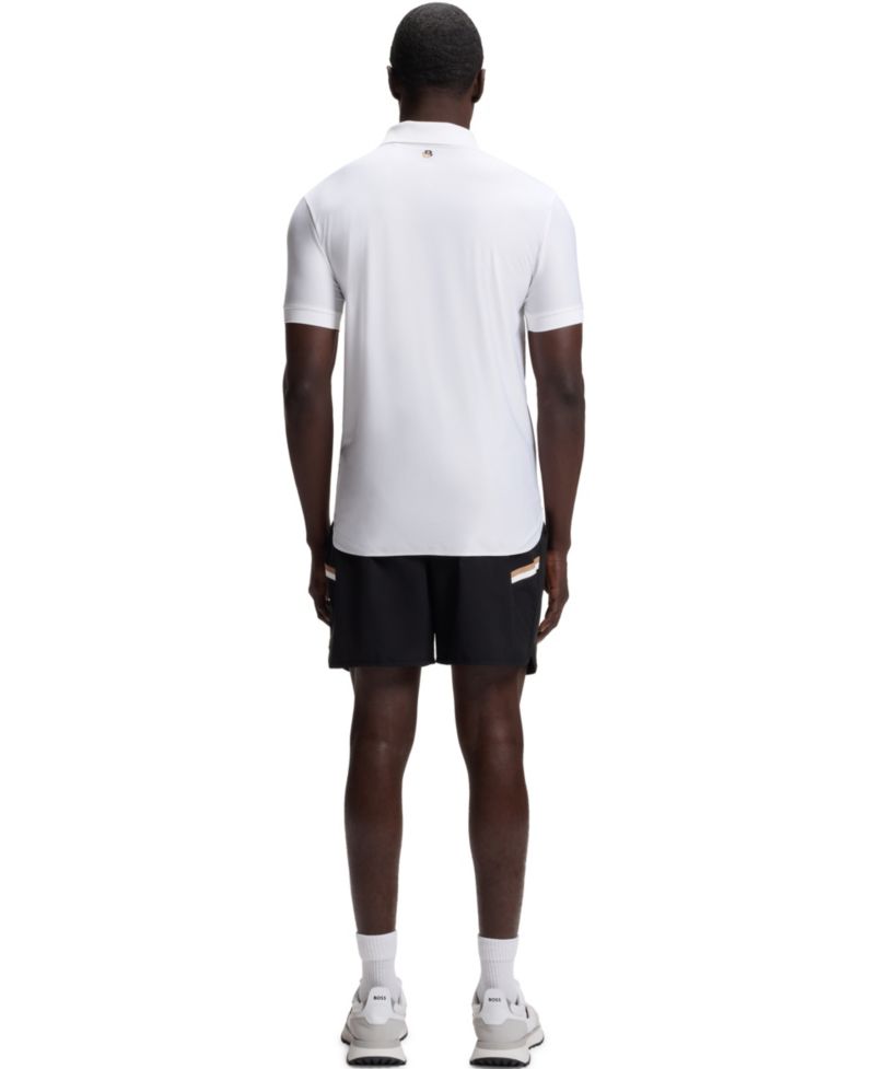 Men's Four-Way Stretch Stripe-Jersey Slim-Fit Polo Shirt