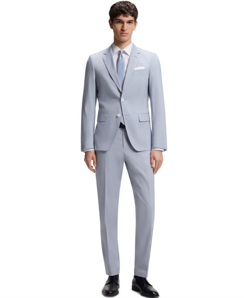 Men's Patterned Stretch Chiffon Slim-Fit Trousers