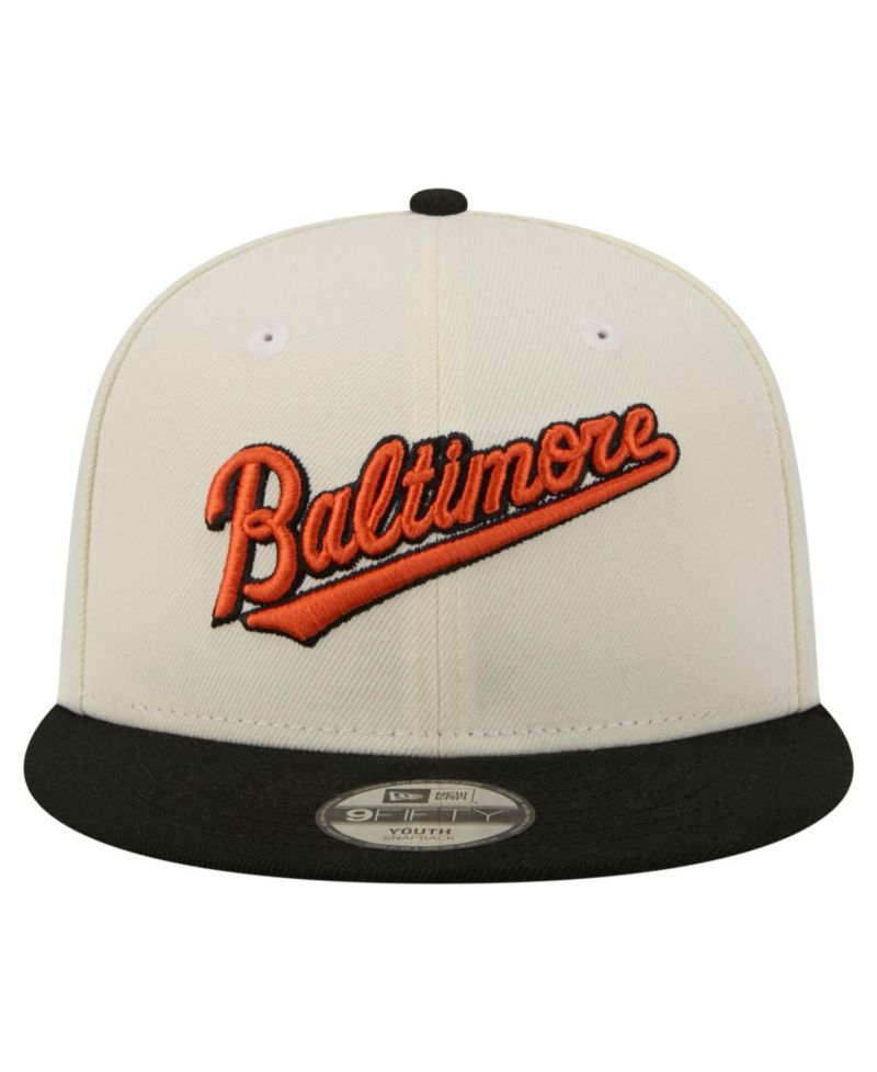 Big Boys and Girls White Baltimore Orioles Two-Tone 9FIFTY Snapback Hat