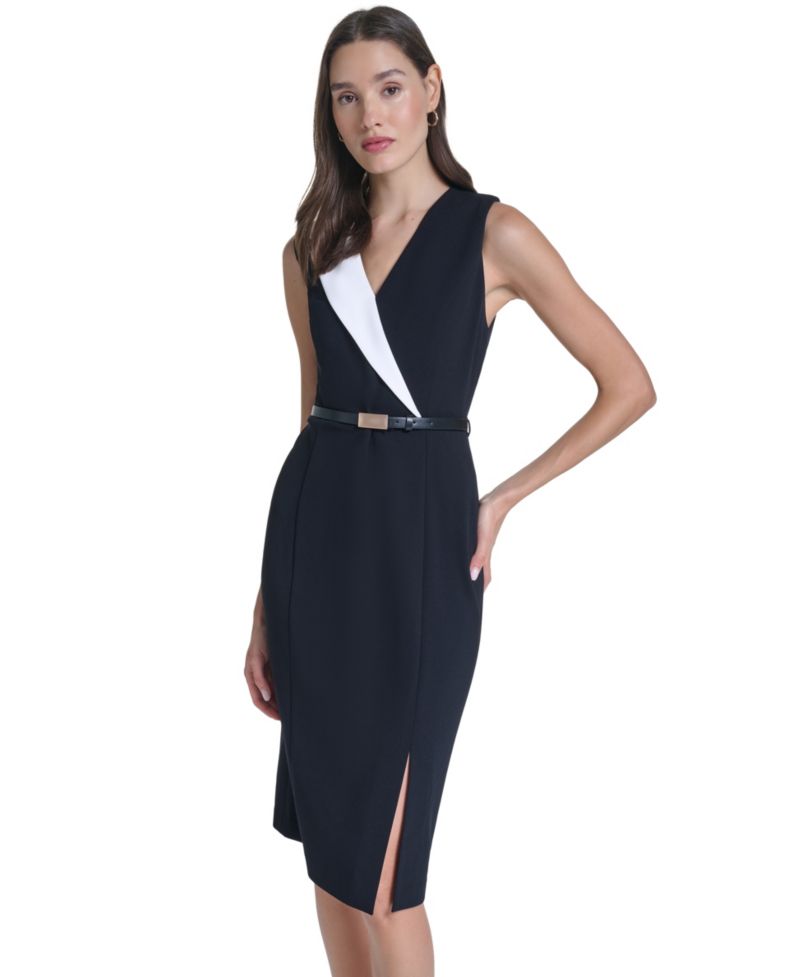 Women's V-Neck Sleeveless Sheath Dress