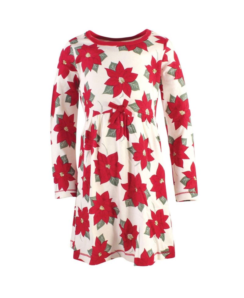 Big Girls Natural Long-Sleeve Dress Pair