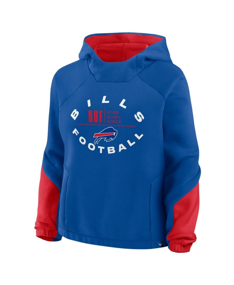 Women's Royal Buffalo Bills Oversized Redzone Bubble Screen Pullover Hoodie